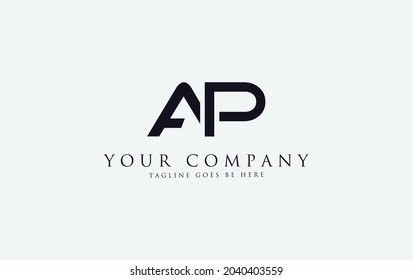 Diseño de logotipo de letras AP simple y moderno para marcas y empresas