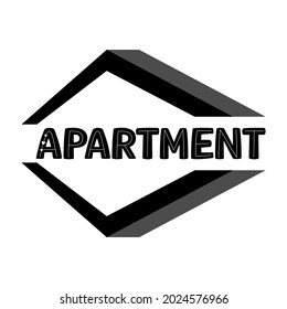 Simple Modern Apartment Logo. Apartment Logo With Triangular Indentation And Apartment Writing In The Middle. Apartment Logo With A Modern Concept.