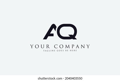Simple and modern AQ letter logo design for brand and business