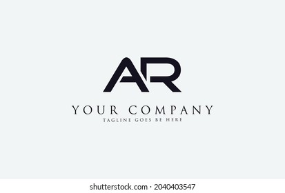 Simple and modern AR letter logo design for brand and business