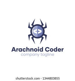 Simple Modern Arachnid Coder Logo Design Idea