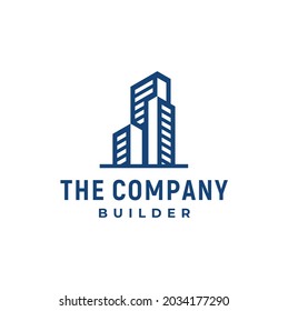 Simple Modern Architecture City Building for Real Estate Apartment Property logo design