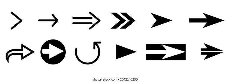 conjunto de iconos de dirección de flecha simple y moderna