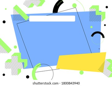 Simple modern art frame for text. Stylish geometric graphics, banner template design for business cards, invitations, gift cards, flyers and brochures.