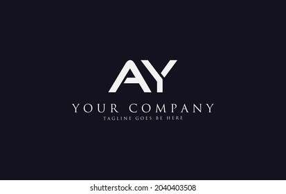 Simple and modern AY letter logo design for brand and business
