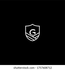 Simple modern badge G logotype design concept isolated with black background.