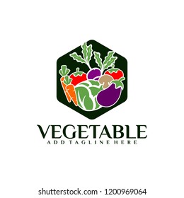 Simple modern badge vegetable logo