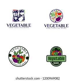 Simple modern badge vegetable logo
