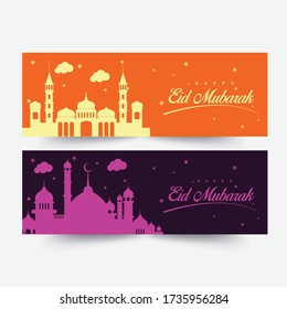 Simple and modern banner design for Eid Mubarak