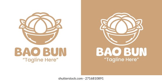 Um logotipo moderno simples bao bun ideal para marcas de restaurantes casuais e empresários de alimentos asiáticos.