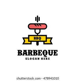 Simple modern barbecue logo design template
