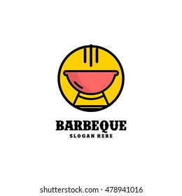 Simple modern barbecue logo design template