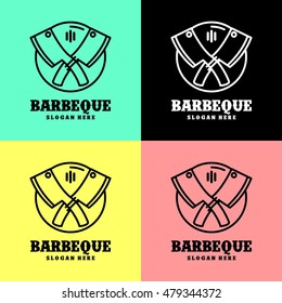 Simple modern barbecue logo design template