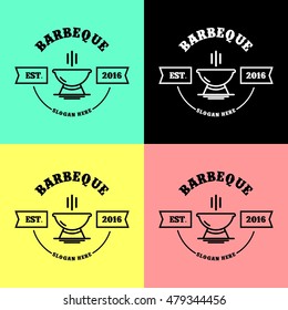 Simple modern barbecue logo design template
