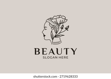 Conjunto de logotipo de belleza simple y moderno