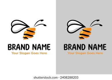 simple modern bee lemon illustration vector logo design