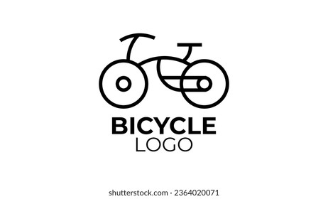 Simple Modern Bicycle Bike Outline Style Logo Template