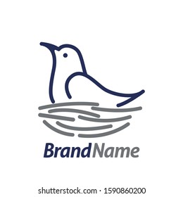 Simple and Modern Bird Line Art Logo Template
