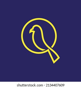 diseño sencillo y moderno del logotipo de pájaro en círculo