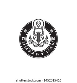 Simple & Modern Black Anchor Transportation Symbol Template