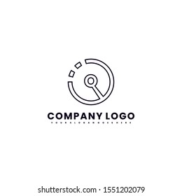 simple modern black circle outline business Q logo letter creative design concept isolated on white background.