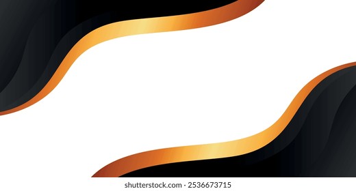 simple modern black and gold wave background