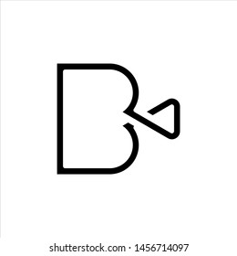 simple modern black line art B letter movie production logo graphic design template idea