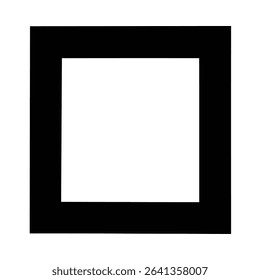 A simple, modern black rectangular picture frame silhouette, perfect for graphic design projects.