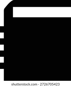 Un simple y moderno icono en blanco y negro de un documento, perfecto para su uso en diseños digitales, logotipos y aplicaciones comerciales.