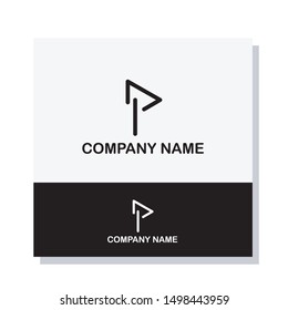 simple modern black and white letter logo design