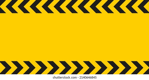 Simple modern black and yellow warning arrow striped line background template. Construction safety sign banner