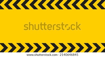 Simple modern black and yellow warning arrow striped line background template. Construction safety sign banner