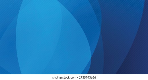 Simple modern blue abstract background with wave curve decoration. Vector illustration for presentation design with futuristic technology concept