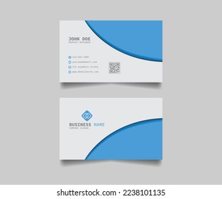 Simple modern blue business card vector template design. creative visiting card design