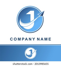 Simple Modern Blue Initial J Letter With Paper Plane Fly for Technology Communication Information Business Delivery Logo Idea Concept