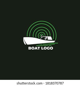 simple modern boat logo style