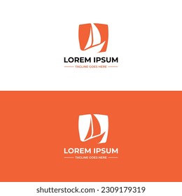 simple modern boat yacht mainsail intersect with ocean water wave bellow, boat logo template, Smile house or smiling home logo, vector icon design, stay home flat vector sign, home logo 