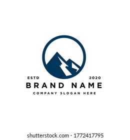 simple modern bold mountain logo design inspiration