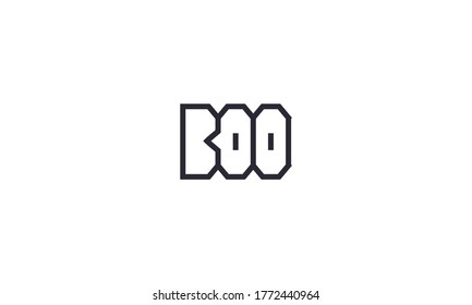 Simple and modern BOO letter for creative logo design concept editable on white background with black logo