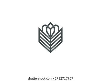 Elementos de Plantilla de diseño de logotipo de hoja de libro simples y modernos