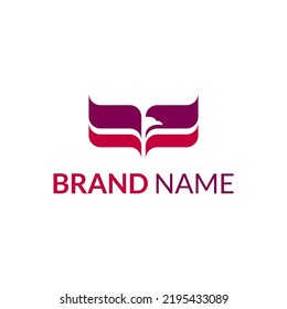 libros modernos y sencillos y diseño de logotipo de águila, adecuado para la editorial de libros, biblioteca, empresa de periódicos y demás