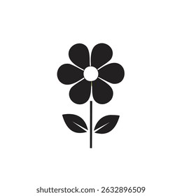 Simple Modern Botanical Flower Vector Clipart
