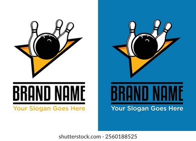 simple modern bowling sport vector illustrator logo design