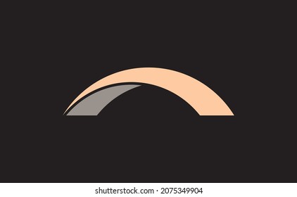 Einfaches Modern Bridge-Logo auf Schwarz