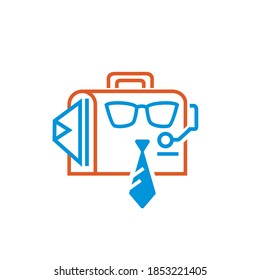 simple modern brief case operator vector icon