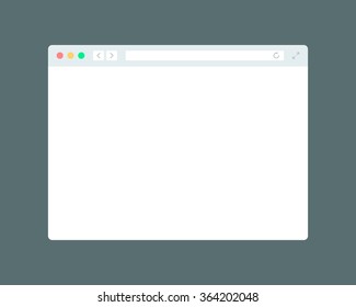 Simple modern browser window. Flat mockup template