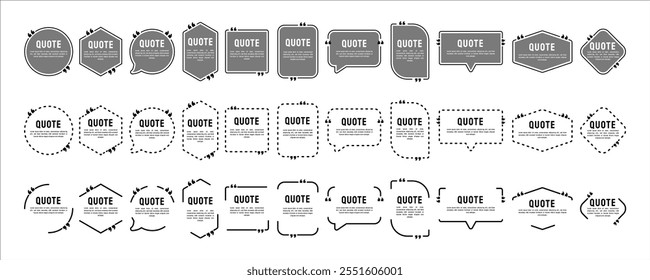 Simple and modern bubble quote. Each bubble have a unique shape and use gradient or pastel colors for the background, readable font for the text