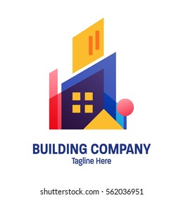 Simple modern building architecture logo design concept