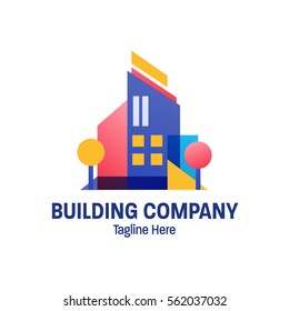 Simple modern building architecture logo design concept
