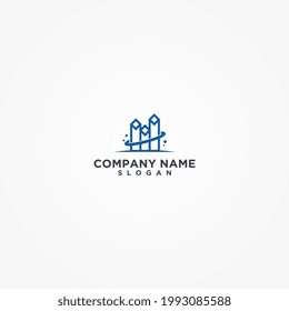 Diseño del logo de los edificios modernos y sencillos.